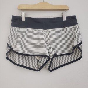 lululemon athletica Black and White Striped Athletic Shorts